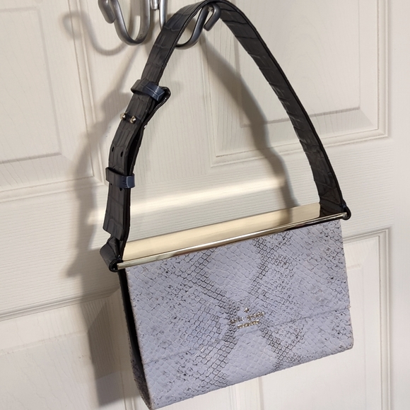 NWOT Kate Spade leather snakeskin-like handbag - Picture 1 of 13